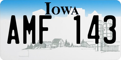 IA license plate AMF143