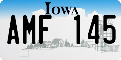 IA license plate AMF145