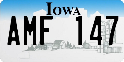 IA license plate AMF147