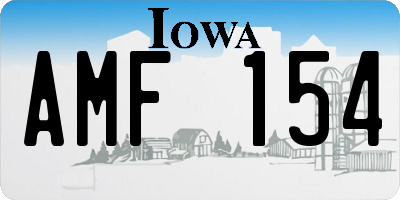 IA license plate AMF154