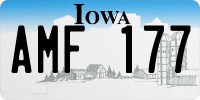 IA license plate AMF177