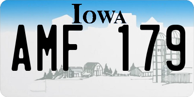 IA license plate AMF179