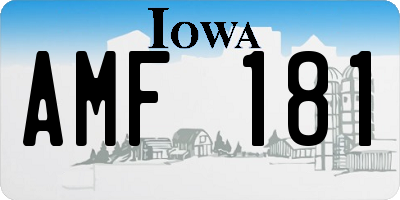 IA license plate AMF181