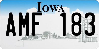 IA license plate AMF183