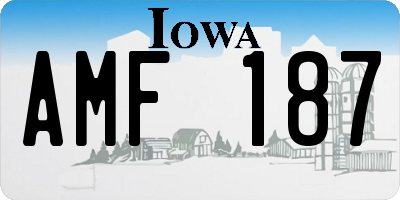 IA license plate AMF187