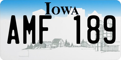 IA license plate AMF189