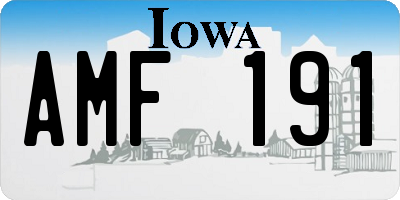 IA license plate AMF191