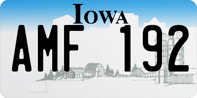 IA license plate AMF192