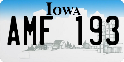 IA license plate AMF193