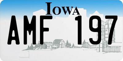 IA license plate AMF197