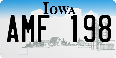 IA license plate AMF198