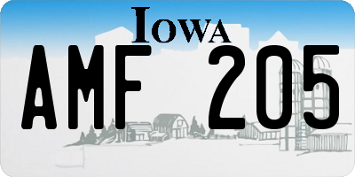 IA license plate AMF205