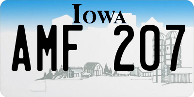 IA license plate AMF207