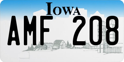 IA license plate AMF208