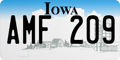IA license plate AMF209