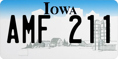 IA license plate AMF211