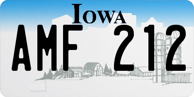 IA license plate AMF212