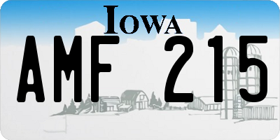 IA license plate AMF215