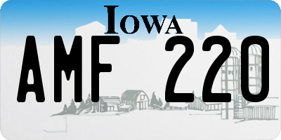 IA license plate AMF220