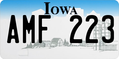 IA license plate AMF223