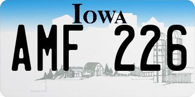 IA license plate AMF226