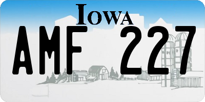 IA license plate AMF227