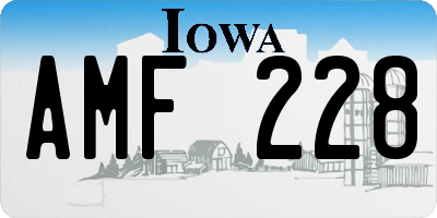 IA license plate AMF228