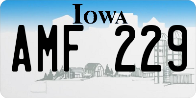IA license plate AMF229