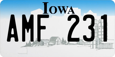 IA license plate AMF231