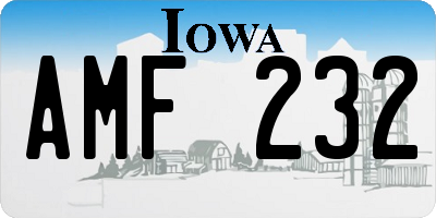 IA license plate AMF232