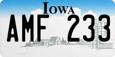 IA license plate AMF233