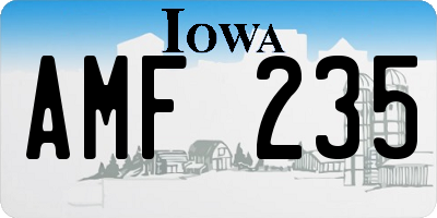 IA license plate AMF235