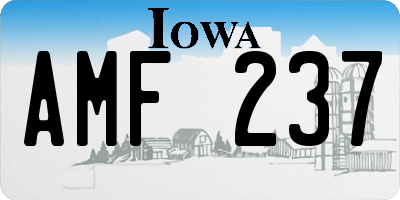 IA license plate AMF237