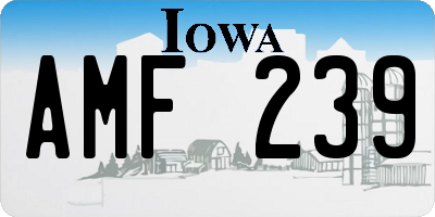 IA license plate AMF239
