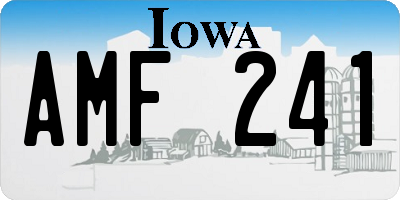 IA license plate AMF241