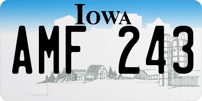 IA license plate AMF243