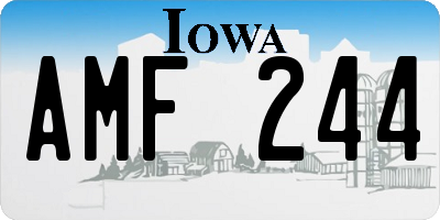 IA license plate AMF244