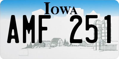 IA license plate AMF251