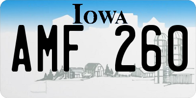 IA license plate AMF260