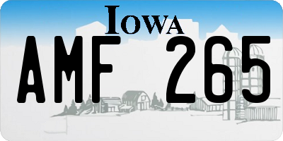 IA license plate AMF265