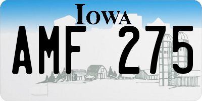 IA license plate AMF275