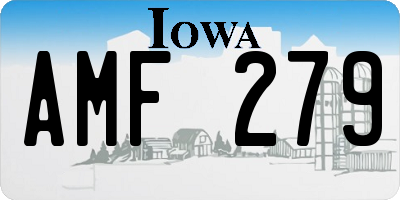 IA license plate AMF279