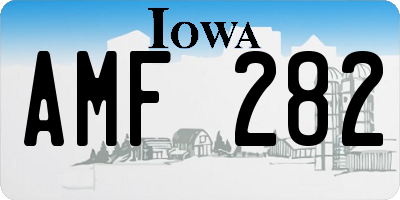 IA license plate AMF282