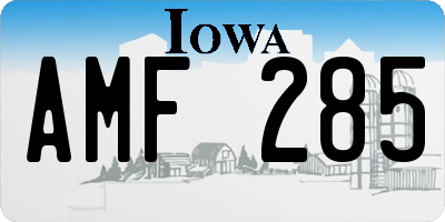 IA license plate AMF285