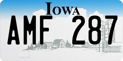IA license plate AMF287
