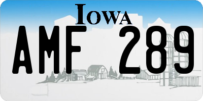 IA license plate AMF289