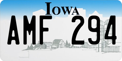 IA license plate AMF294