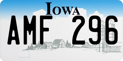 IA license plate AMF296