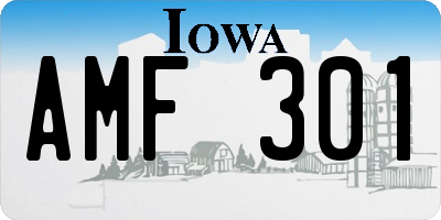 IA license plate AMF301