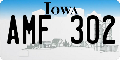 IA license plate AMF302
